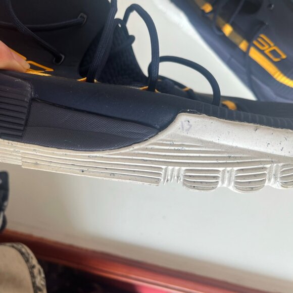 Cal branded Blue and Gold Under Armour Shoes